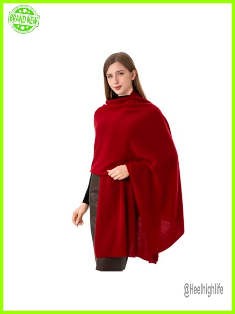 100% Cashmere Knitted Scarf Wrap Stole Shawl 87x28 Extra Large Pashmina